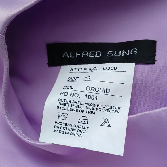 Alfred Sung Style D300 "Orchid" Satin Bridesmaid/Cocktail Dress NEW-Sz. 10 - Picture 6 of 11